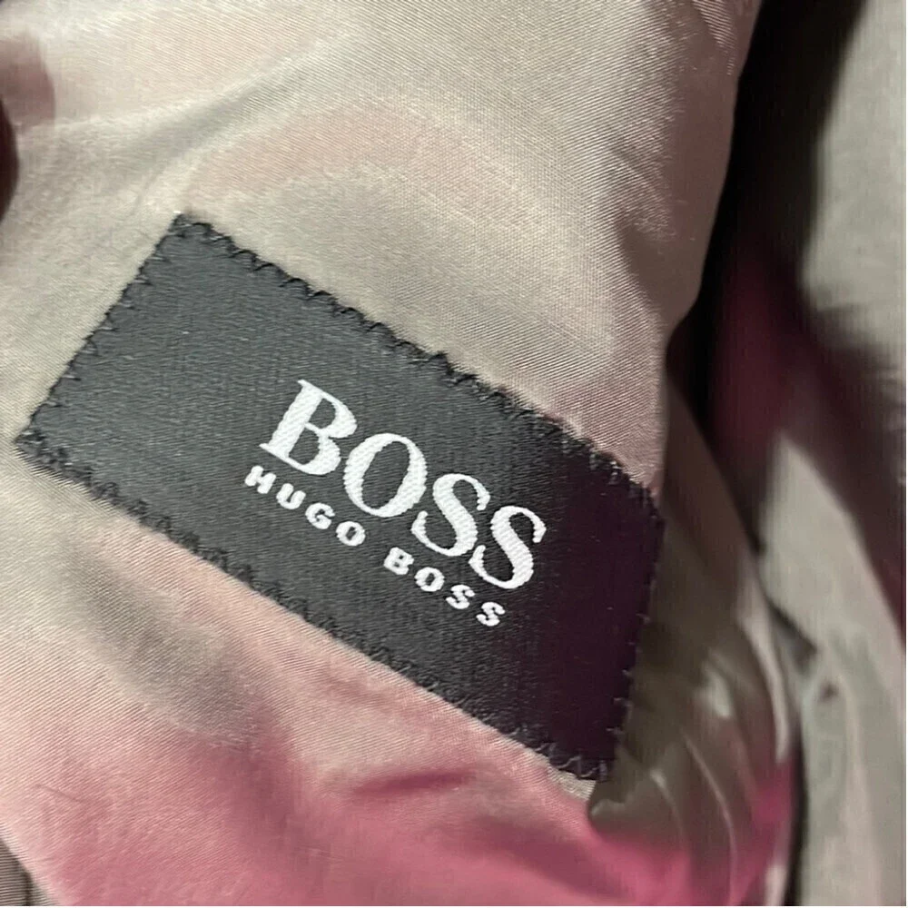 HUGO Boss suit jacket sports coat nails head browns blues 100% virgin wool sz 40